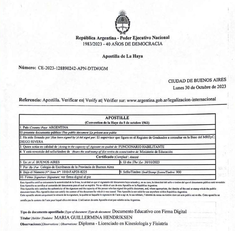 Apostilla dell'Aia per il Titolo di Laurea